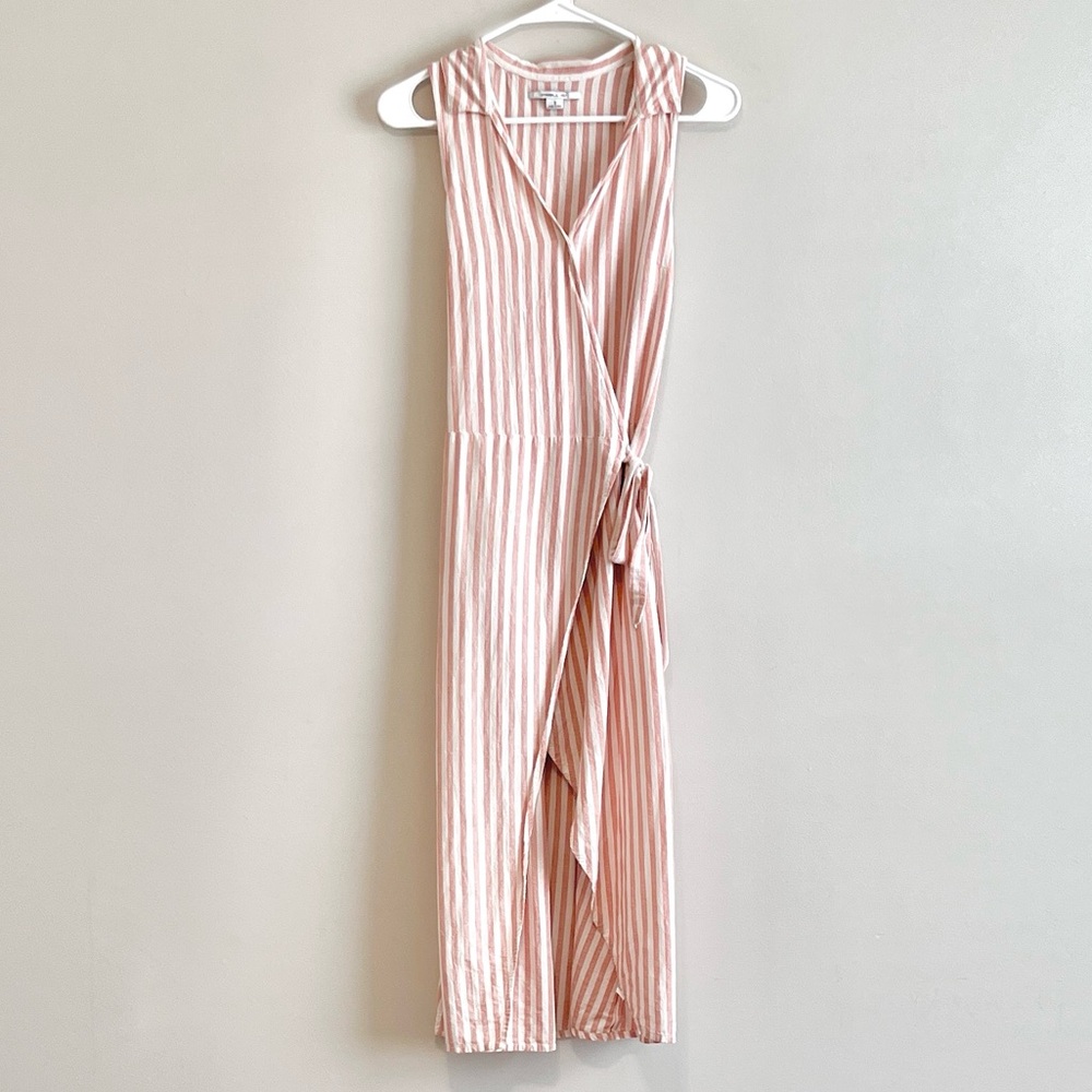 O'Neill Striped Midi Sleeveless Wrap Dress